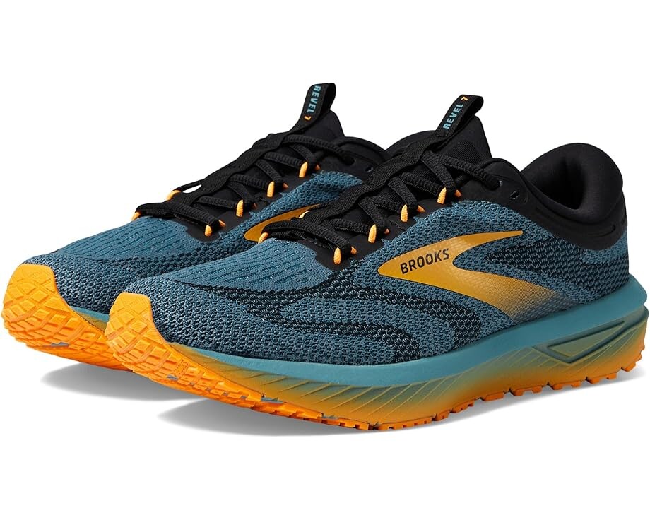 Кроссовки Brooks Revel 7, цвет Storm Blue/Black/Orange Pop