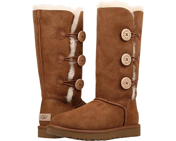 Угги Bailey Button Triplet II UGG, каштановый