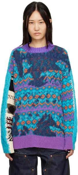 Сине-фиолетовый жаккардовый свитер Andersson Bell