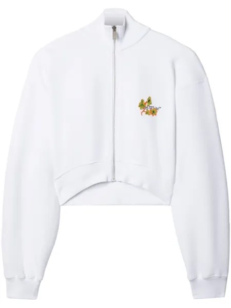 Off-White хлопковая толстовка Ramage Flower Arrow, белый