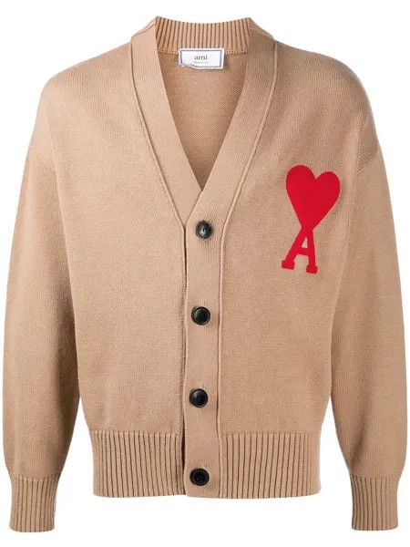 AMI Paris кардиган оверсайз с монограммой Ami de Coeur