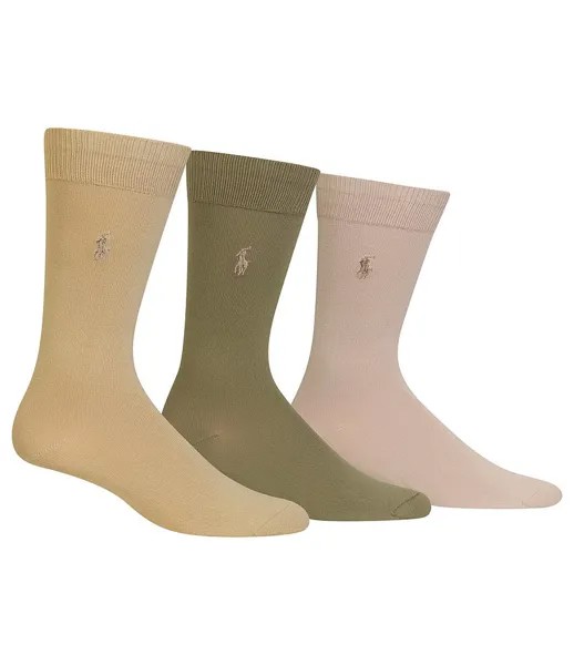 Супермягкие классические носки Polo Ralph Lauren, 3 пары, бежевый