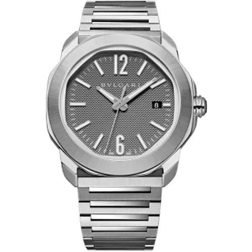 Наручные часы BVLGARI, серый, серебряный
