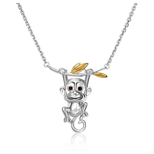 Колье PLATINA, серебро, 925 проба, родирование, эмаль, длина 45 см., серебряный