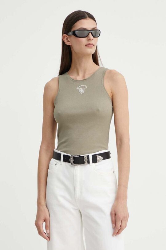 Хлопковый топ G-Star Raw, зеленый