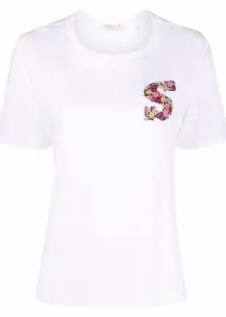 SANDRO футболка с цветочной вышивкой