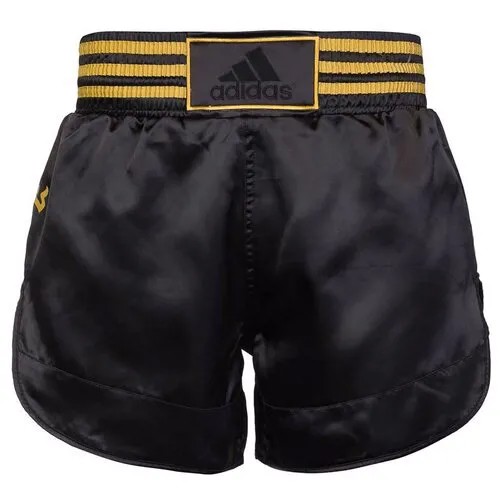 Шорты для тайского бокса Adidas Thai Boxing Short Satin adiSTH01 черно-золотые (XS)