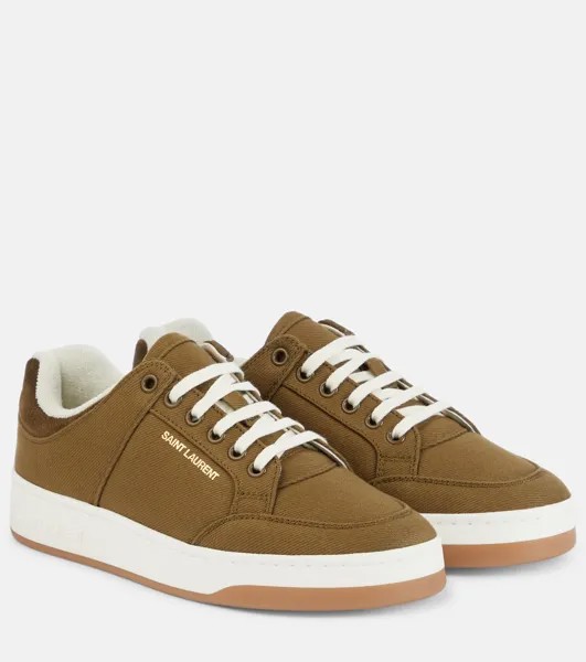 Кроссовки SL/61 из габардина Saint Laurent, зеленый