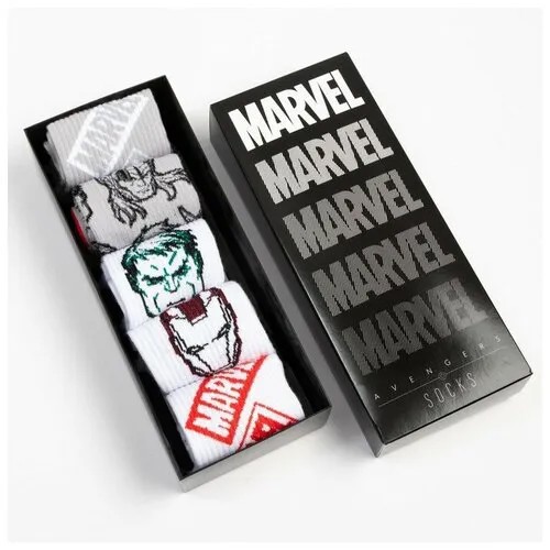 Носки  унисекс Marvel, 5 пар, классические, размер 27, мультиколор
