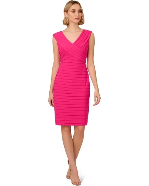 Платье Adrianna Papell Banded Jersey, цвет Electric Pink