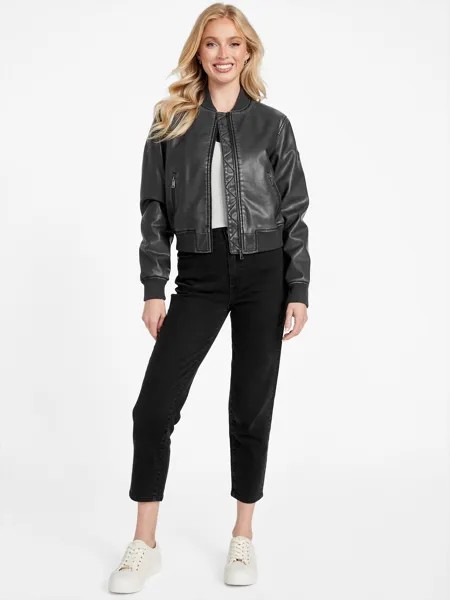 Куртка Everly из искусственной кожи Guess Factory, цвет Washed Jet Black