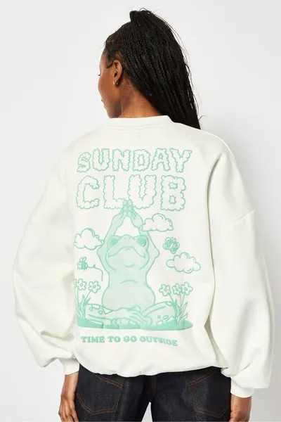 Свитшот Sunday Club в стиле оверсайз Skinnydip, белый
