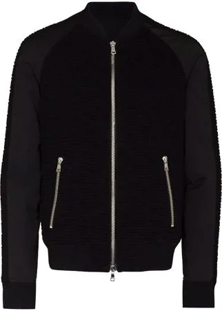 Balmain бомбер с фактурной вставкой
