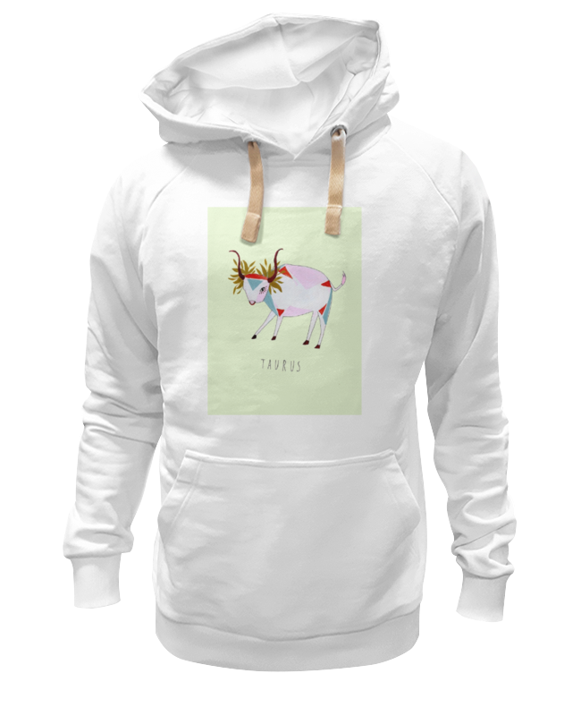 Худи Printio Телец белое 3XL
