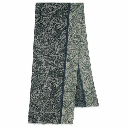 Шарф Павловопосадская платочная мануфактура,190х40 см, one size, серо-голубой