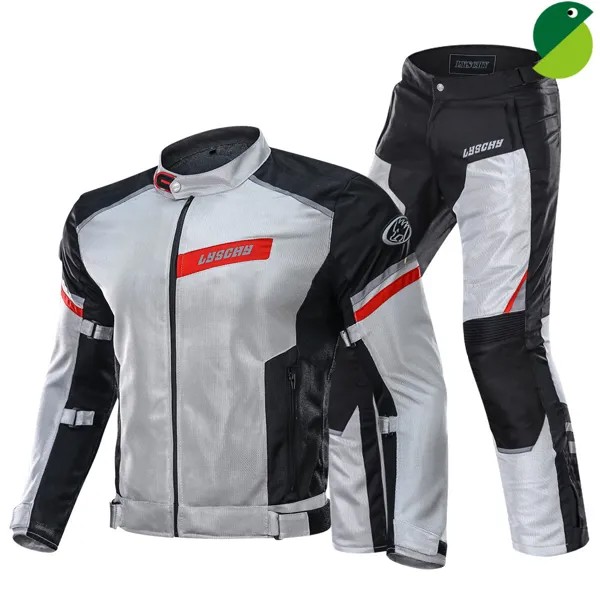 Летняя мотоциклетная куртка LYSCHY для верховой езды, мужское пальто, боди-армированный светоотражающий костюм, защитная Мужская одежда, курт...