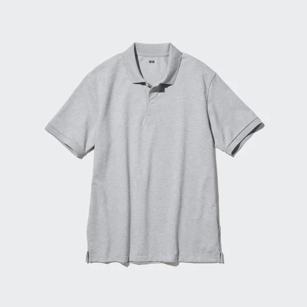 Рубашка-поло Uniqlo из сухого пике, серый