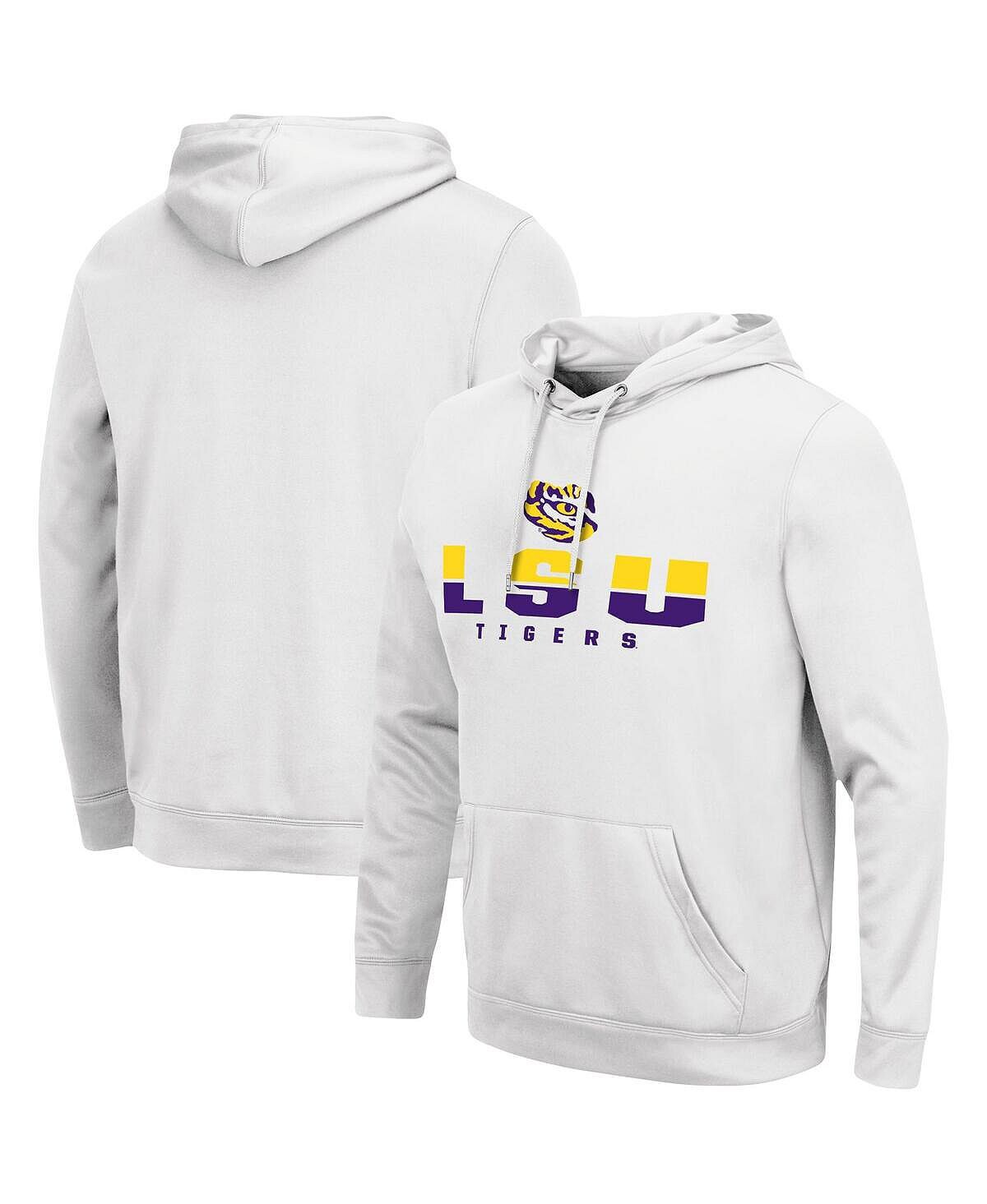 Мужской белый пуловер с капюшоном LSU Tigers Lantern Colosseum