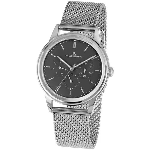 Наручные часы JACQUES LEMANS Retro Classic, серый, черный