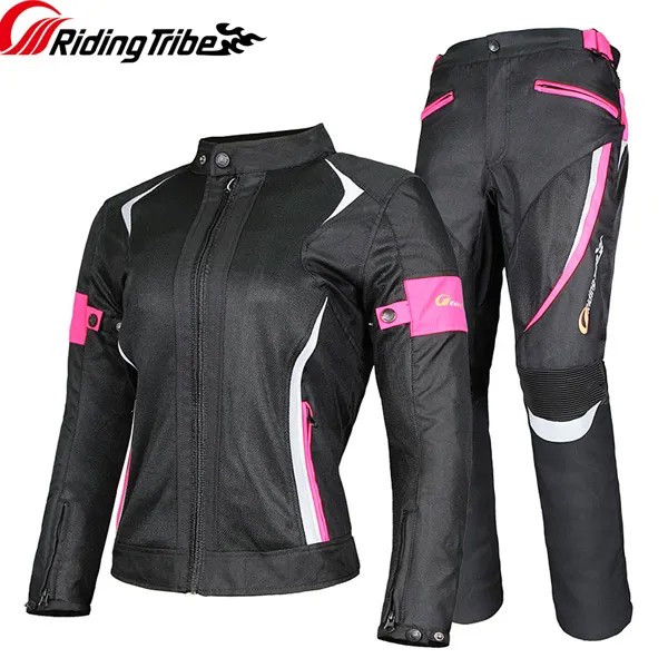 Женская мотоциклетная куртка, брюки, летний женский дождевик для верховой езды, защитный костюм с 9 шт. защитной экипировкой и водонепроницаемой подкладкой
