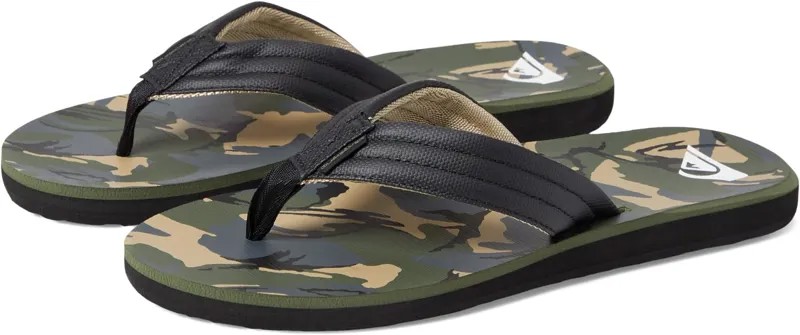 Шлепанцы Carver Print Quiksilver, цвет Black/Green/Grey 1