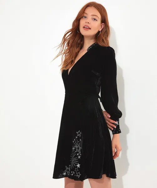 Бархатное мини-платье Boutique Star с украшением Joe Browns, черный