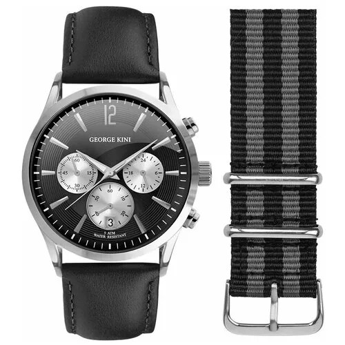 Наручные часы GEORGE KINI Часы ``GEORGE KINI`` GK.12.1.2SS.16 мужские итальянские часы-хронограф в комплекте с дополнительным нейлоновым ремешком