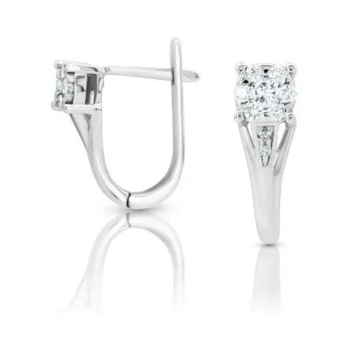 Серьги Diamond Prime, белое золото, 585 проба, бриллиант