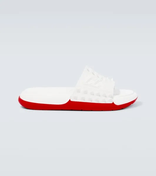 Босоножки Take It Easy с декором Christian Louboutin, белый