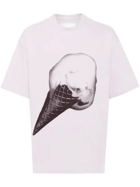 Jil Sander футболка с графичным принтом, фиолетовый
