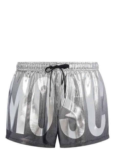 Moschino плавки-шорты с логотипом, серый