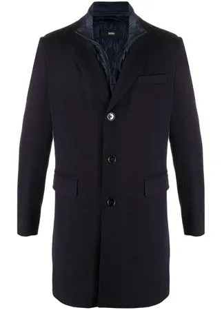 Boss Hugo Boss однобортное многослойное пальто