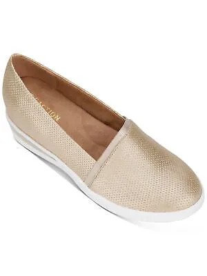 KENNETH COLE Womens Gold Farrah Round Toe Wedge Slip On Athletic Sneakers 11