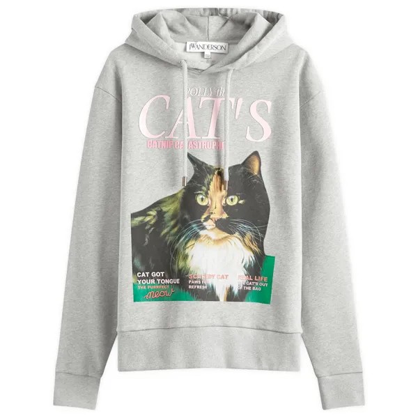 Худи Jw Anderson Cat Print Hoodie, цвет Mid Grey Melange