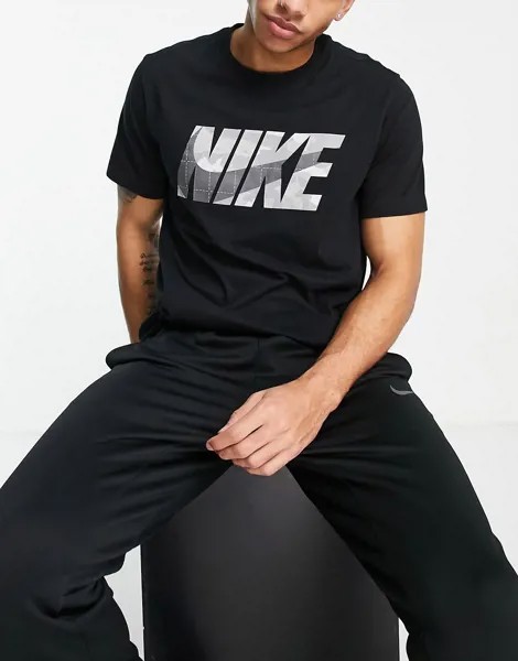 Черная футболка с графическим логотипом Nike Training Camo Dri-FIT-Черный