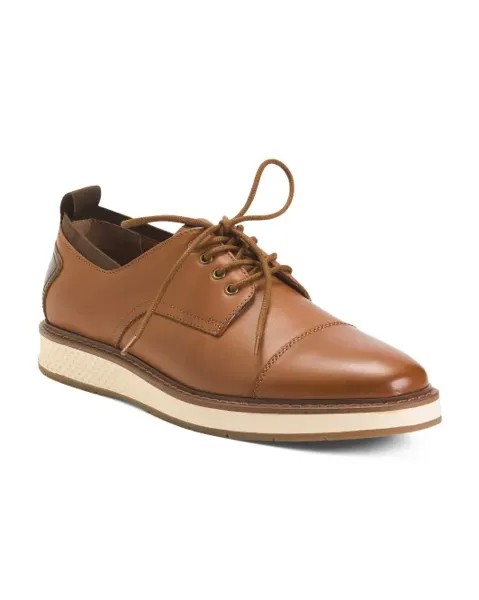 Мужские кожаные повседневные оксфорды Vince Camuto, цвет Cognac