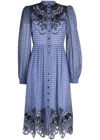 Temperley London платье-рубашка Mockingbird с вышивкой