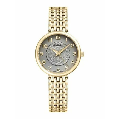 Наручные часы Adriatica Classic Часы наручные женские Adriatica A3791.1127Q Гарантия 2 Года, золотой, черный