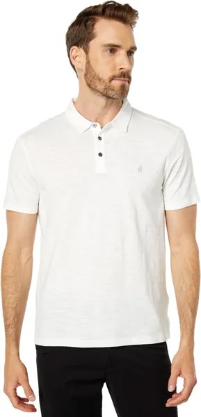 Рубашка-поло Victor Short Sleeve Slub Cotton Polo w/ Peace Sign Embroidery K5787Y2 John Varvatos, цвет Salt