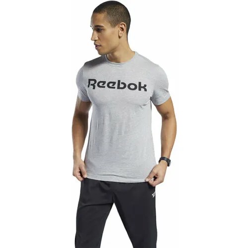 Футболка спортивная Reebok Graphic Series Linear Logo Tee, 1 шт., размер XL, серый
