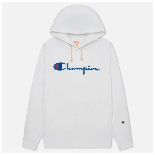 Мужская толстовка Champion Reverse Weave Script Logo Hoodie Custom Fit белый , Размер XS