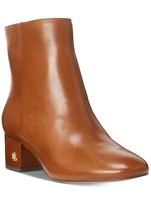 LAUREN RALPH LAUREN Женские коричневые кожаные ботинки Welford с металлическим логотипом 5 B