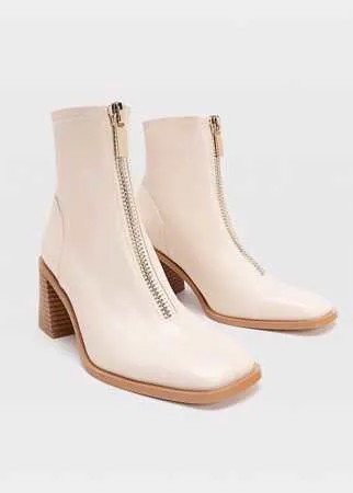 Stradivarius Ботильоны На Широком Каблуке Розовато-Бежевый 37