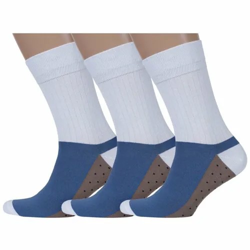 Носки MoscowSocksClub, комплект, 3 пары, размер 29 (44-46), разноцветный