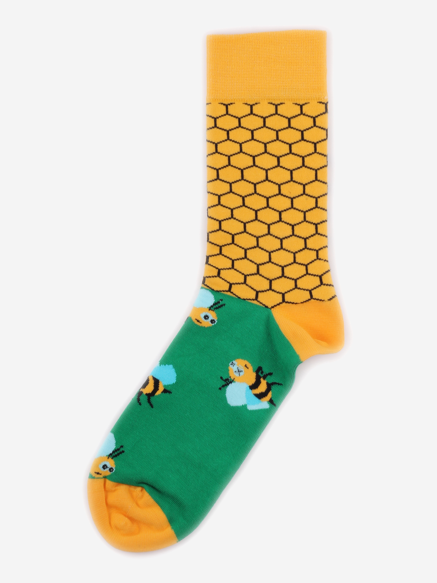 Носки с пчёлами Burning Heels - Bees - Green/Yellow, Желтый