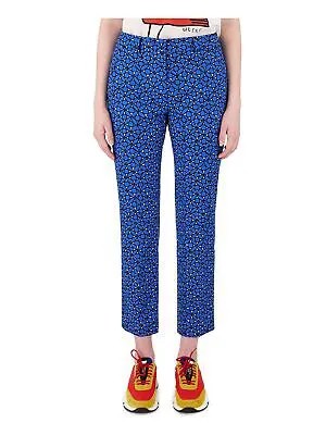 MAX MARA WEEKEND Женские синие эластичные укороченные брюки со средней посадкой и карманами на молнии 4