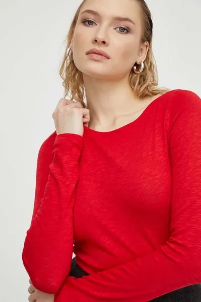 Хлопковая рубашка с длинными рукавами Marc O'Polo, красный