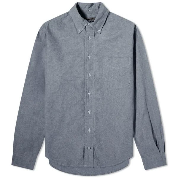 Рубашка Gitman Vintage Button Down Cotton Linen Shirt, цвет Charcoal