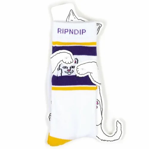 Носки RIPNDIP Носки с котом Лордом Нермалом Ripndip Socks, размер Универсальный, зеленый, белый