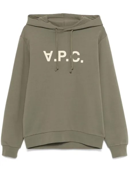 A.P.C. худи с логотипом, зеленый
